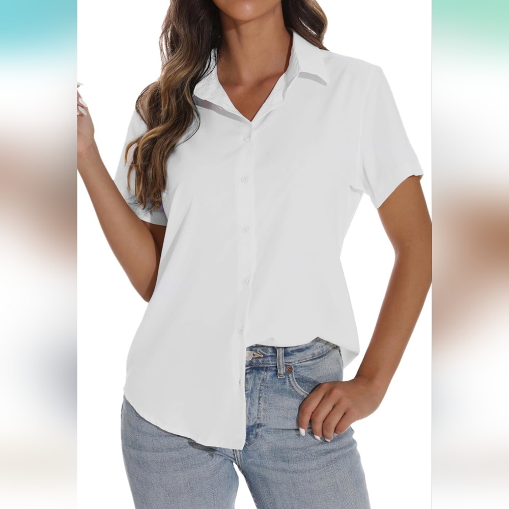 Classic White Button-Up Women's Top